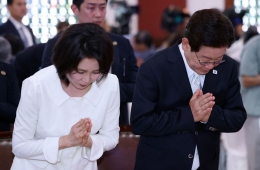 李대통령, 천태종 사찰서 '탕평채' 점심 공양…태고종 봉축법요식도