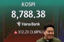  코스피, 94.81P 오른 8883.19 출발(1.08%↑)