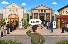 “呃……这里没错吗？别慌……这里就是投票站”