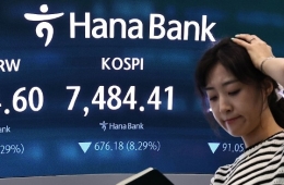 코스피, 8% 떨어진 7400선 마감…코스닥도 9%↓