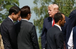李대통령, G7 정상회의 환영식 참석…트럼프와 짧은 환담