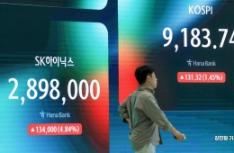 KOSPI Closes Above 9,100... SK hynix Becomes Leading Stock