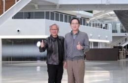 Lee Jaeyong、Chung Euisun、Lee Haejin在英伟达总部会晤Jensen Huang