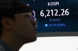 코스피, 낙폭 8%대로 확대…서킷브레이커 발동