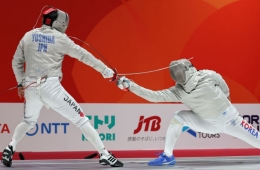 한국 펜싱 남자 "金 찔렀다"사브르 단체전 4연패