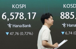 코스피, 외국인 매도세에 장중 2%대 하락