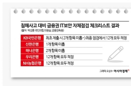 해킹 피해 신한·KB·하나, 보안 자체점검서도 '미흡'