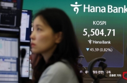 Foreign Investors 'Sell'; KOSPI Falls Over 1%, Gives Up 5,500 Mark