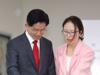 김문수, '이재명 안방' 인천서 사전투표…