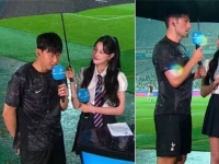 '우산 누가 들어야 했나'…손흥민-데이비스 인터뷰 뒤늦게 와글와글