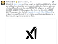 머스크가 직접 '인정'…美 xAI, 韓 두산에너빌리티 380㎿급 가스터빈 5기 구매