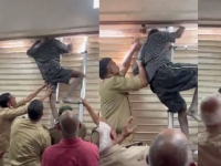 건물 침입해 도둑질 하려다 셔터에 목 끼인 인도 절도범…6시간 매달린 끝에 구조돼