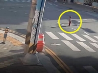도로 한복판에 길 잃은 두 살배기…'아찔한 상황'에 뛰어든 시민