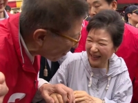 박근혜, 부산 기장시장 찾아…박형준·박민식 '지원사격'