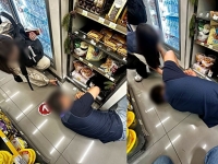 편의점 직원, 바닥에 납작…"한국인 이정도야?" 日서 반응 폭발