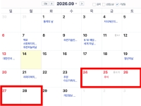 "이번 추석 너무 짧아, 월요일도 쉬자"…28일 임시공휴일 깜짝 발표 기대감
