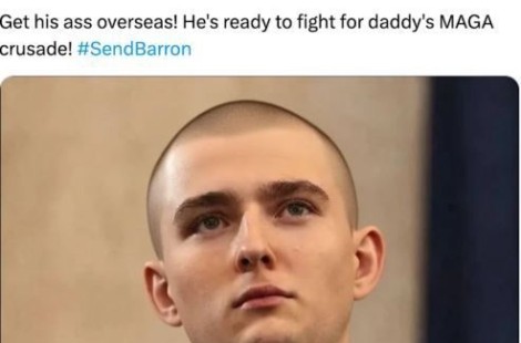 "트럼프 막내 아들도 파병시켜라"…미군 사망 소식에 '입대' 요구 나와