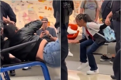 9살 딸 앞에서 母 질질…"아이 앞인데" 비인도적 연행에 美도 논란