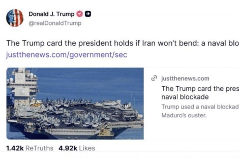 트럼프 협상결렬 후 침묵…SNS에선 '이란 해상봉쇄' 기사 공유