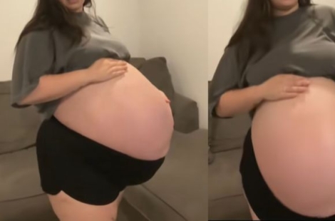 "다섯쌍둥이 아니라고? 남편이 사과해야" 조회수 2200만 폭발한 임신부의 거대한 배 화제