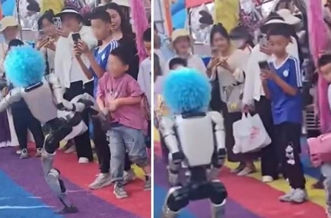 아이가 다가선 순간 배에 발길질…무술 공연하던 로봇에게 무슨 일이
