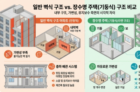 77년째 멀쩡한 외국 아파트, 벽 철거도 못하는 한국 아파트…장수명주택 비결은 기둥·보[부메랑된 고밀아파트⑨]