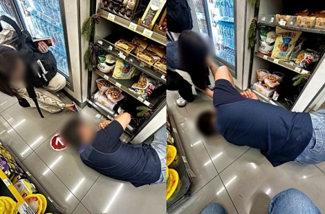 "한국인 이정도야?" 일본서 반응 폭발…'바닥에 납작' 편의점 직원, 무슨 일?