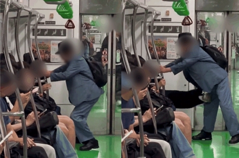 "개념 없는 사람들 참 많아" 옷 잡아당기자 발길질…지하철 2호선 몸싸움에 '시끌'