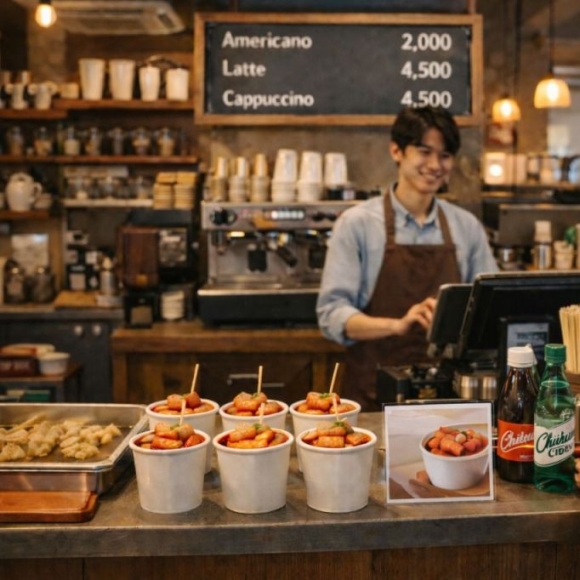 2000원 커피 장사 힘드네…결국 "떡볶이도 팔아요"