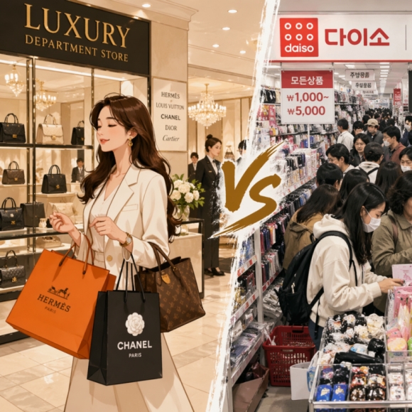 Is This a Boom or a Recession? Queues for Both Luxury and Bargain Goods