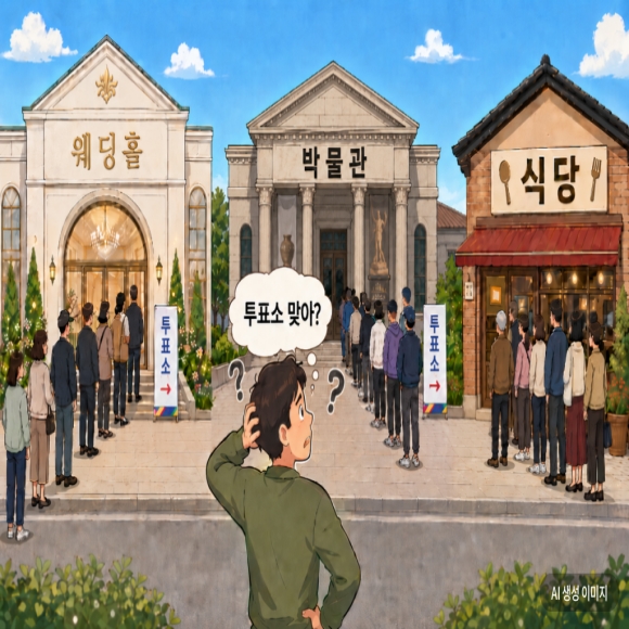 어..여기가 맞아? 당황하지 마세요…투표소 맞습니다