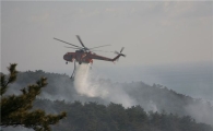[포토] 칠곡군 야산서 불끄는 산림청 헬기