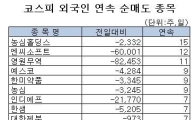 [표] 외국인 농심홀딩스 15거래일째 순매도