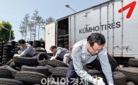금호타이어 제품 폐기 시연 '품질경영'
