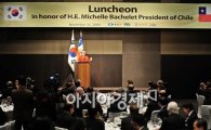 [포토] 한국 기업인들 만나는 칠레 대통령