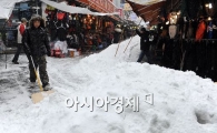 [포토] 남대문 시장은 눈과 전쟁중!