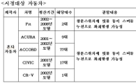 '美반입 혼다車 5종' 무상수리