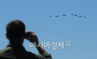 [포토] 한반도 상공 비행하는 F22 편대