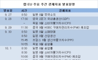 亞·EU 주요 주간 경제지표 발표일정