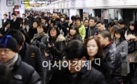 [포토]폭설! 지하철은 인산인해