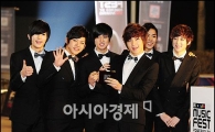 [포토]유키스 '우리가 MTV 트로피 받다니'