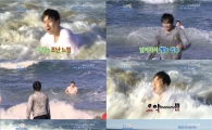 '1박2일' 엄태웅, 멤버들과 함께 겨울바다 첫 입수 