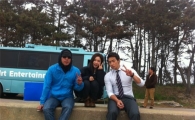 Rain poses with Sin Se-gyeong on movie set