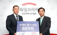 [포토]수해 복구 성금 50억 전달하는 정의선 부회장