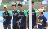[포토] 경보 대표팀 '최선을 다하자!'