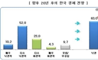 우리 국민 63% '20년 후 경제 낙관'