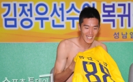 [포토] 김정우 '오랜만에 입어보는 성남 유니폼!'