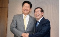 송영길 시장 박원순 후보 만나 쓰레기 악취 해결 호소
