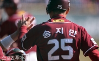 [포토] 홈 밟은 송지만 '믿을 수 있는 이름'