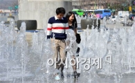 [포토] 분수 속의 연인들
